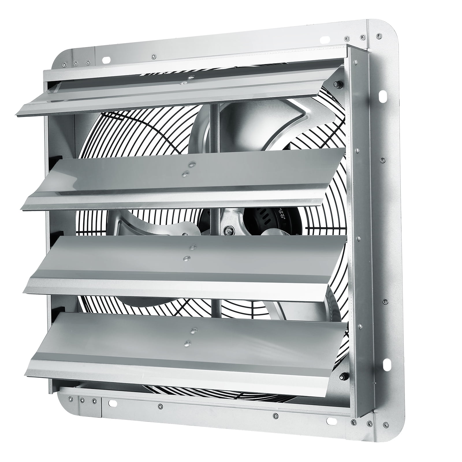 SKYSHALO 16" Aluminum 2000 CFM Shutter Exhaust Fan with 1450 RPM Speed for Shops, Silver