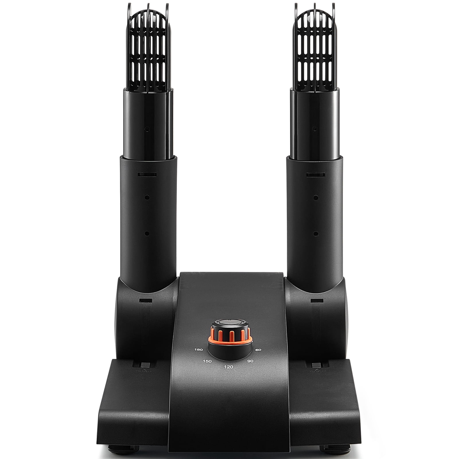 KFFKFF 180° Folding Dual-Tube Footwear Dryer, Compact Design with Timing Function, Equipped with Heating Blower & PP(V0 Flame Retardant) Material, Leather & Canvas Footwear, Socks - Black & Orange