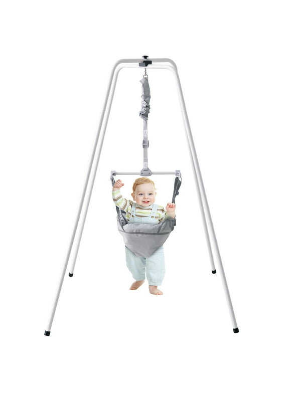 SKYSHALO 2 in 1 Baby Toddler Swing Set, Baby Jumpers and Bouncers, 35 LBS Toddler Swing for Outdoor/Indoor Play, Easy Assembly Baby Swing Set, with a Foldable Metal Stand for Easy Storage