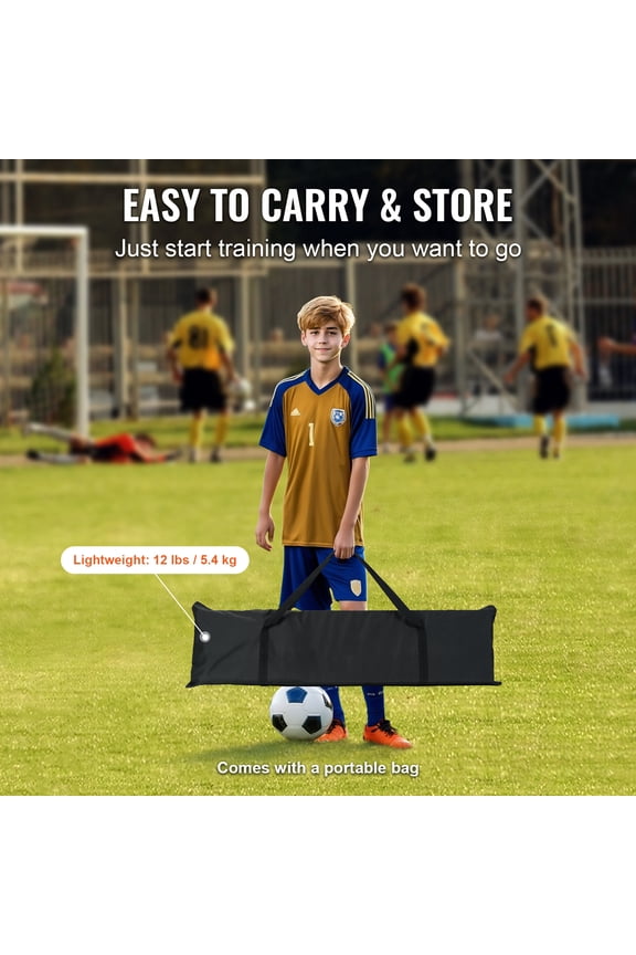 2-IN-1 Portable Soccer Rebounder Net Portable Bag 71"x40" Soccer Trainer