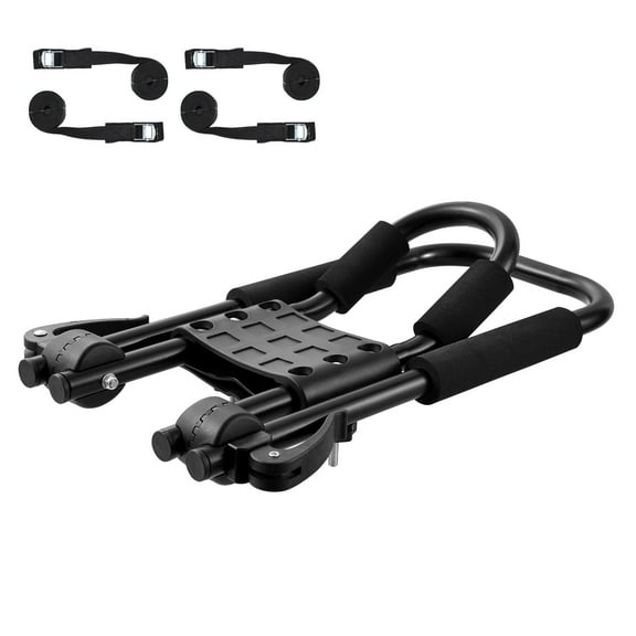KFFKFF 2 Pair Soft Roof Racks for Kayak and Surfboard, Black, 150 lbs Capacity, for Car/SUV