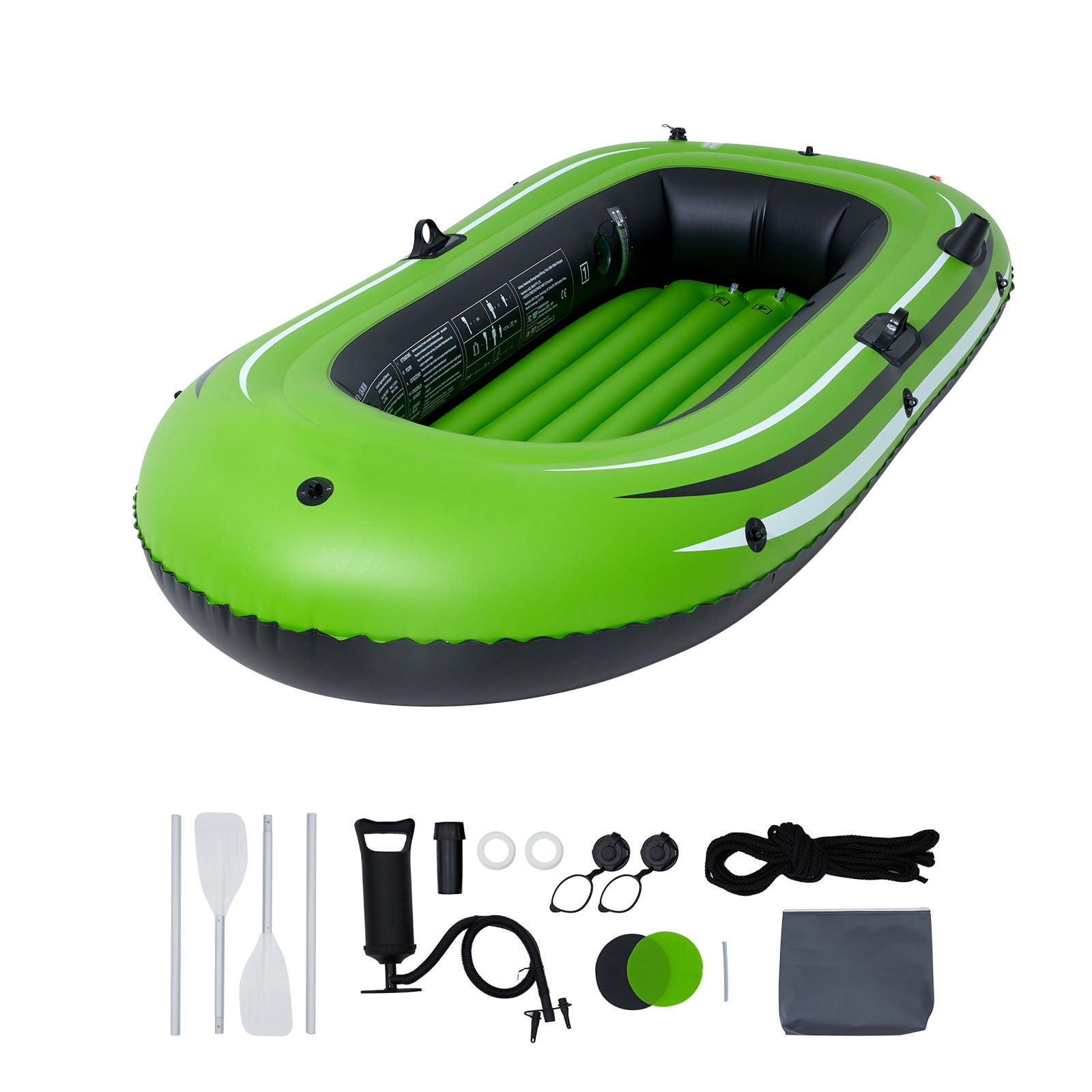 2 Man Inflatable Raft KFFKFF 2-Person 87.2 in Inflatable Raft with Aluminum Oars and High ...