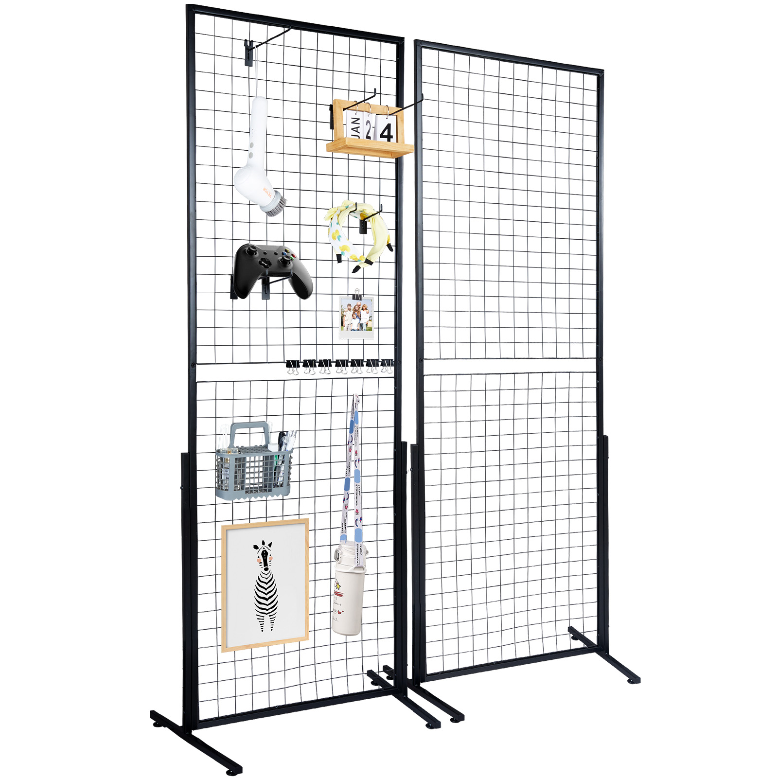 Bonnlo 6' x 2' Wire Grid Panel Tower with TBase Floorstanding,Wire