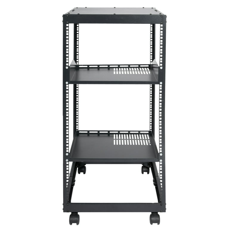 SKYSHALO 20U 4-Post Open Frame Server Rack with Network Enclosure