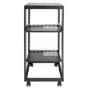 SKYSHALO 20U 4-Post Open Frame Server Rack with Network Enclosure, Adjustable from 15 to 40