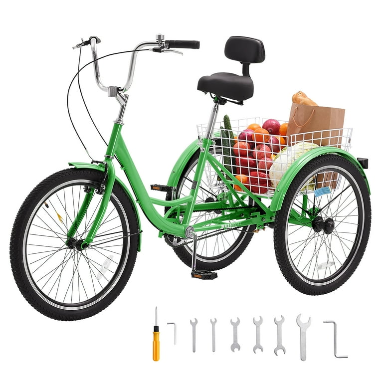Free Shipping SKYSHALO Adult Three Wheel Bicycle Unfolding 1 Speed 20 24 26 Inch Tricycles Carbon Steel Frame Includes Basket Adjustable Seat Ideal for Picnic Shopping Suitable for Seniors Women Men W...