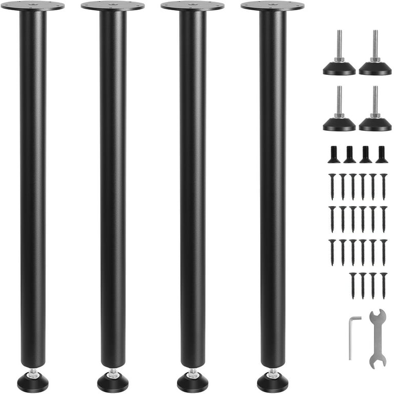 SKYSHALO 28 Adjustable Desk Legs Sturdy Steel Construction Set of 4 for Custom Office Tables Supports up to 1200 lbs Easy Setup with Flexible
