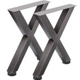 thumbnail image 1 of KFFKFF 28X24inch Set of 2 Steel Table Legs Stainless Metal Dining Table Legs (X-Shape/A), 1 of 9