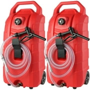 SKYSHALO 2Pack 16 Gallon Fuel Caddy Portable Gas Storage Tank 7.8 l/min with Manual Pump