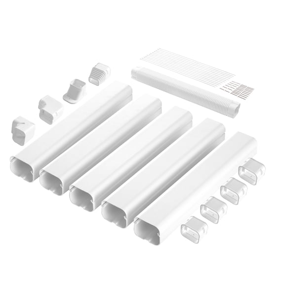 KFFKFF 3 Inch Wide 10 ft Pipe Cover Cover Kit for Mini Split/Central Air Conditioner PVC