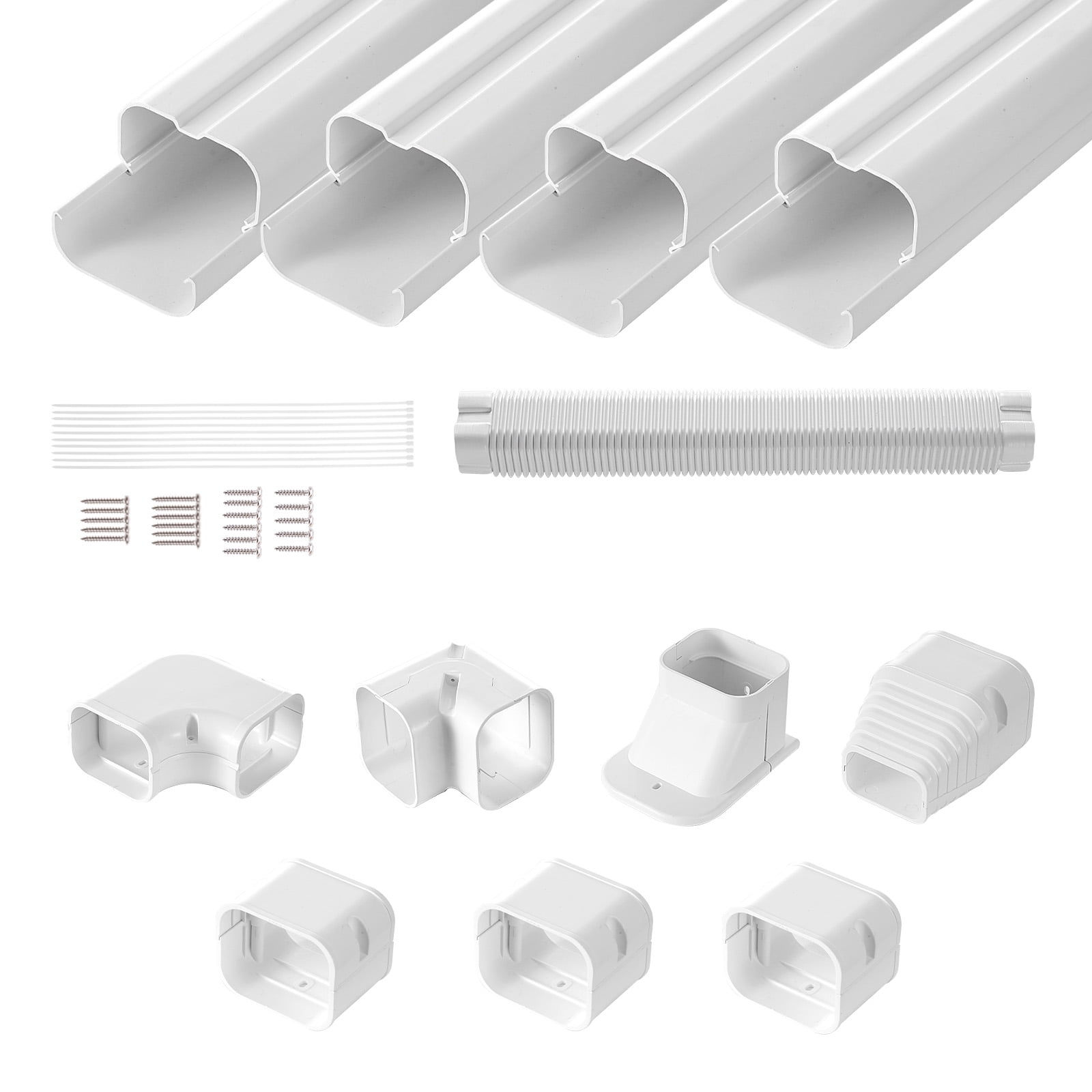 SKYSHALO 3" W 15.8Ft Line Set Cover Kit For Mini Split/Central Air Conditioner PVC