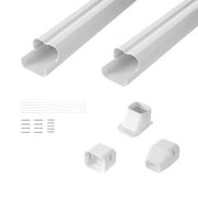 SKYSHALO 3" W 7.4 Ft Line Set Cover Kit for Mini Split Central Air Conditioner PVC