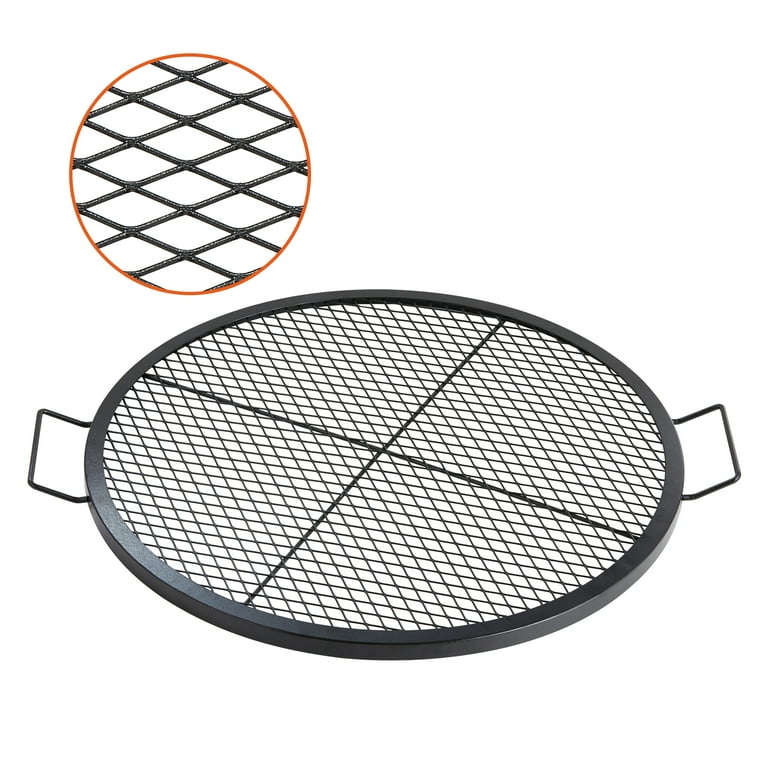 SKYSHALO 30 Inch Round Cooking Grate X Marks Heavy Duty Steel Fire Pit Grill Grate