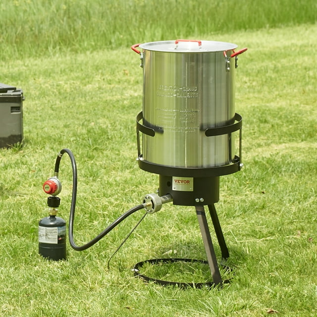 SKYSHALO 30 Qt Turkey Deep Fryer Propane Boiler Steamer Stock Pot