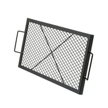 SKYSHALO 32" Rectangle Cooking Grate X-Marks Heavy-Duty Steel Fire Pit Grill Grate
