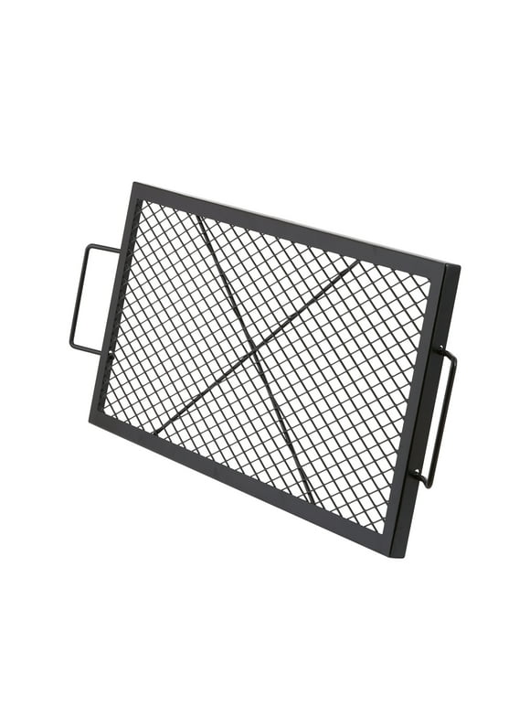 SKYSHALO 32" Rectangle Cooking Grate X-Marks Heavy-Duty Steel Fire Pit Grill Grate