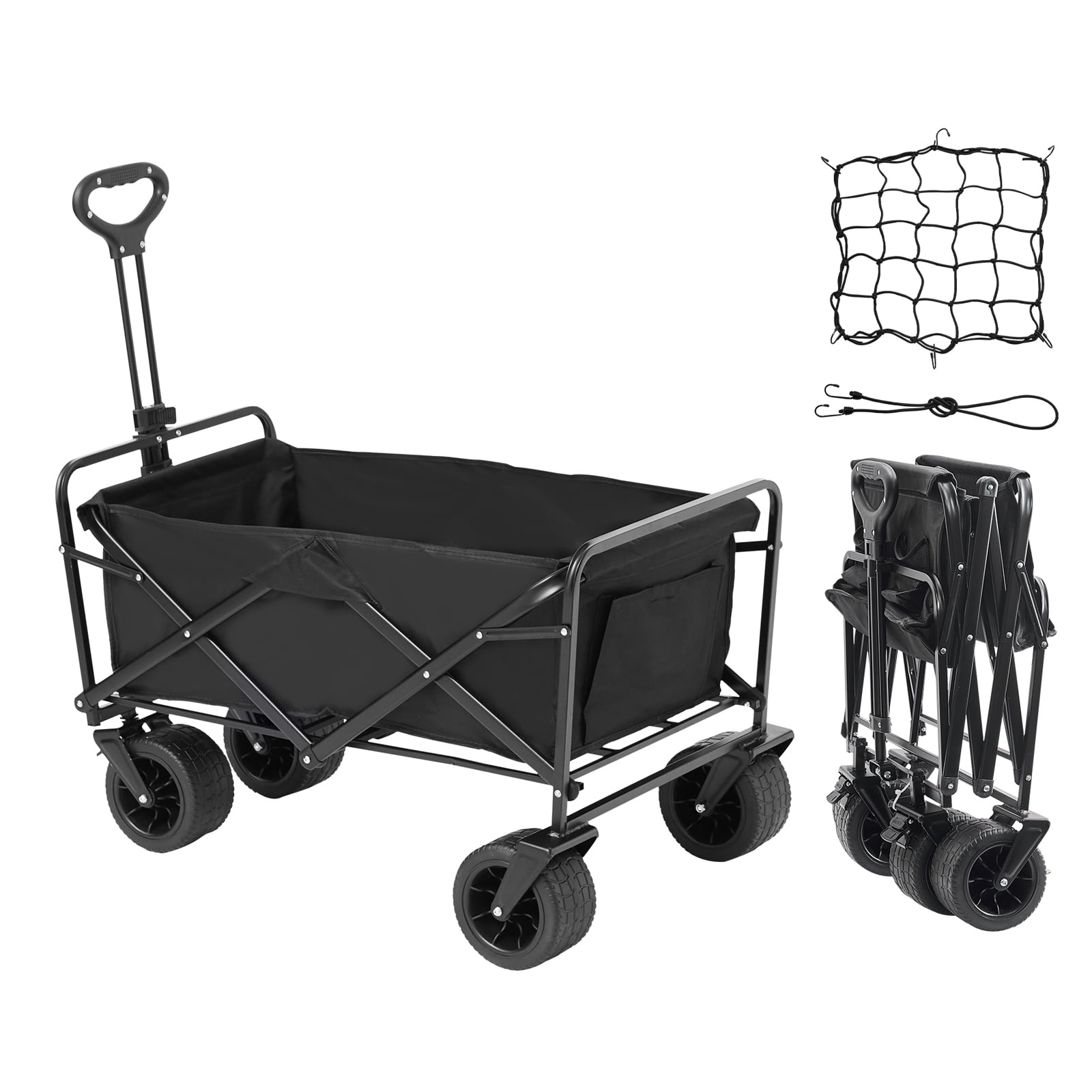 SKYSHALO 350 lbs Capacity Folding Wagon with Foldable