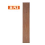 SKYSHALO 36 Pieces Self Adhesive Vinyl Floor Tiles Dark Brown Wood Grain 2.5mm Thick