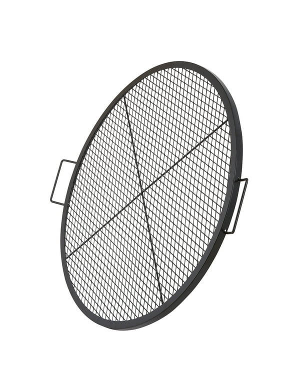 SKYSHALO 36 inch Round Cooking Grate X-Marks Heavy-Duty Steel Fire Pit Grill Grate