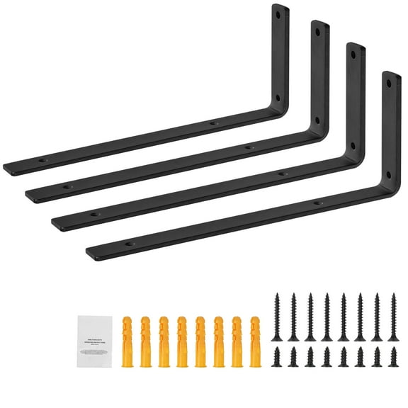 KFFKFF 4 Piece Shelf Protectors 10 x 6 Inch Floating Shelf Brackets Heavy Duty L Shelf