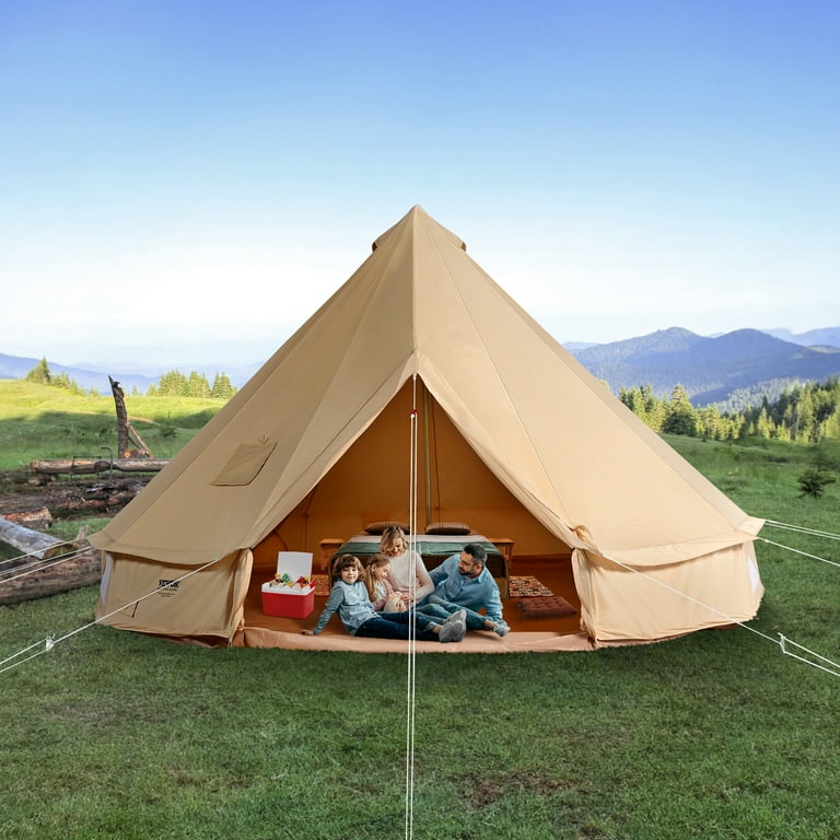 KFFKFF 4-Season Camping Yurt Tent Canvas Bell Tent 7 m/22.97