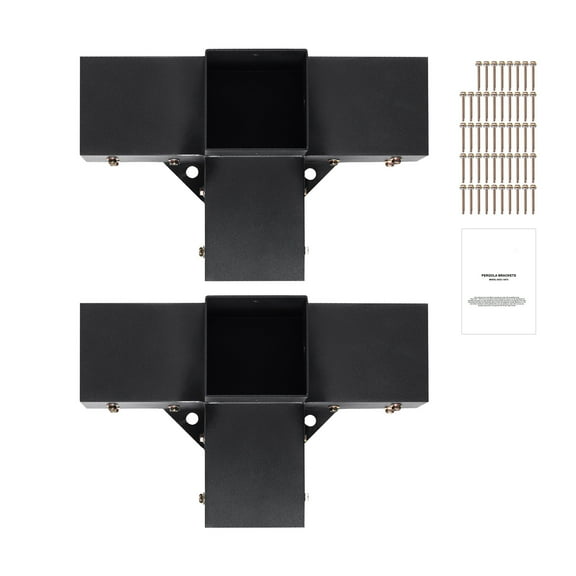 KFFKFF 4''x4'' Pergola Bracket Kit 4-Way Woodworks DIY Post for Gazebos 2 pcs