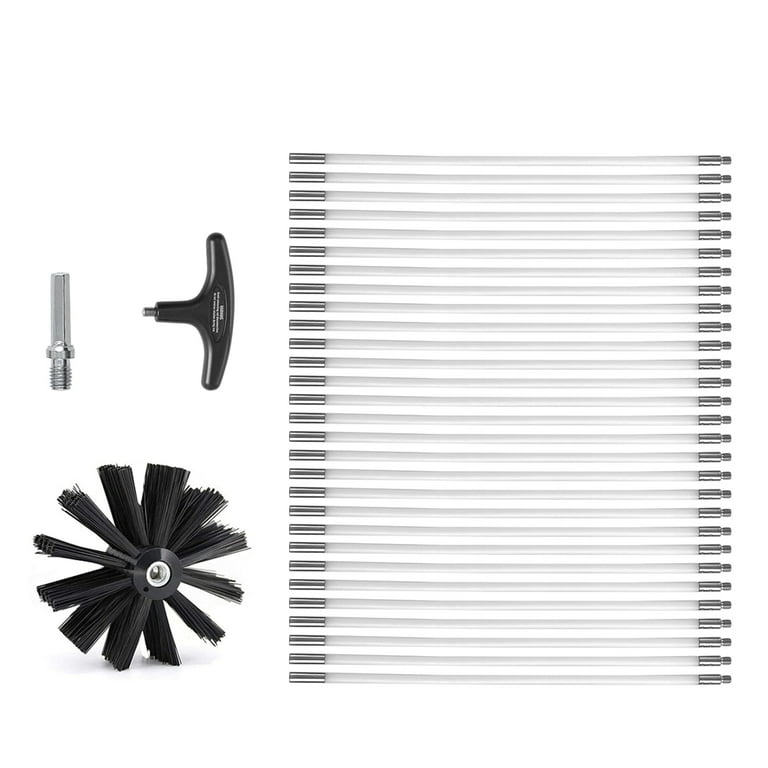 KFFKFF 40 Feet Dryer Vent Duct Cleaning Brush Kit Lint Remover