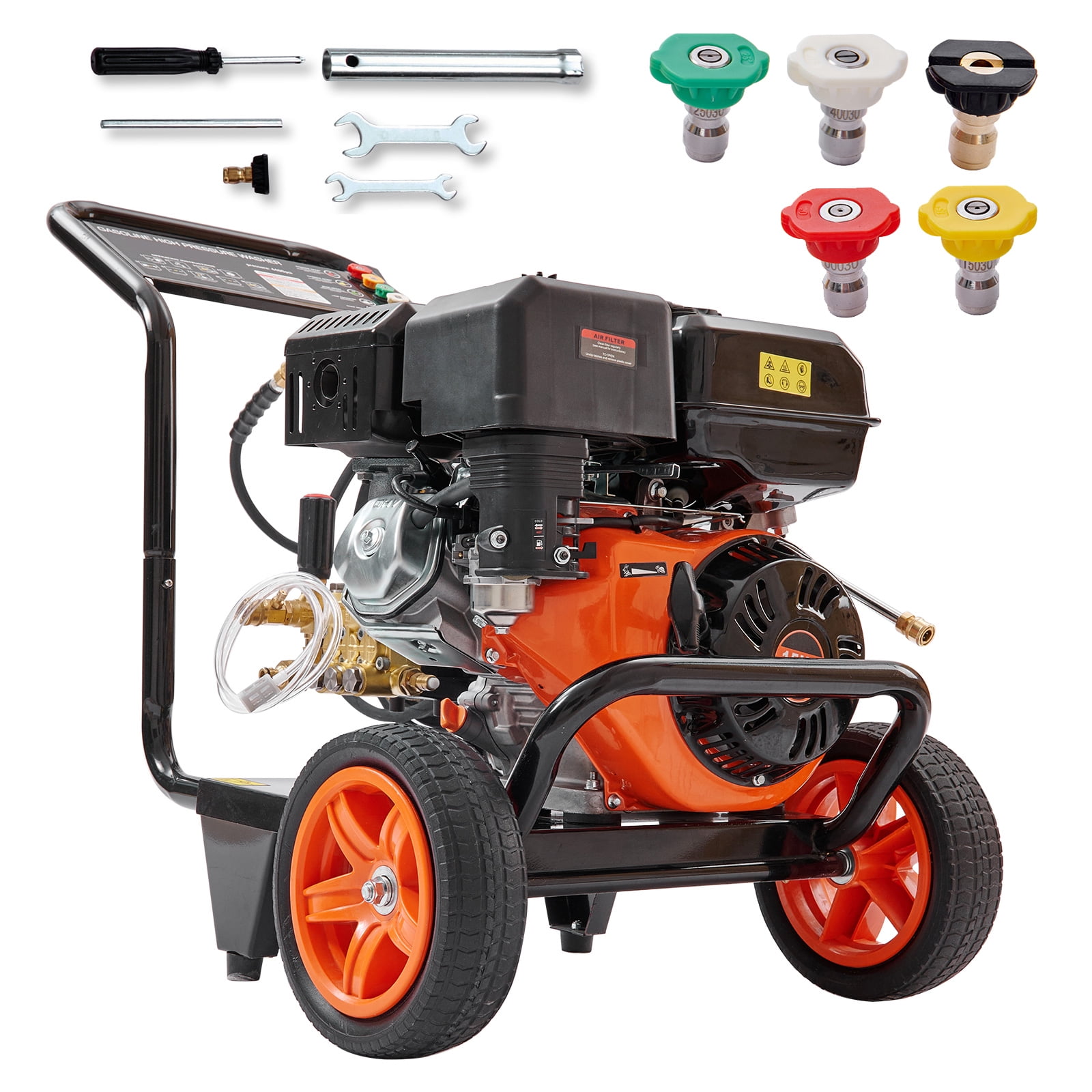 KFFKFF 4400 PSI at 4.0 GPM Gas Powered Cold Water Pressure Washer, 26 ft High Pressure Hose