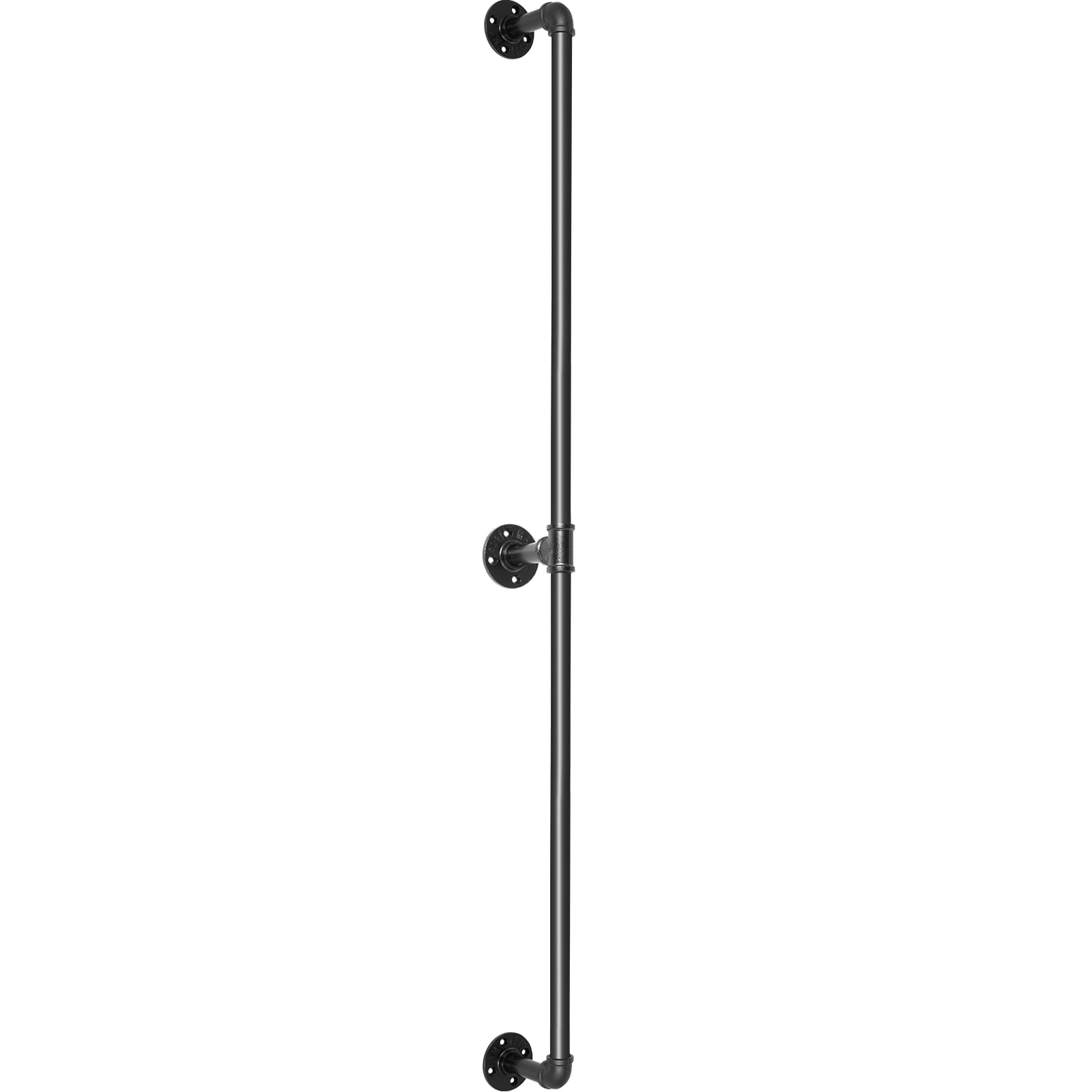 SKYSHALO 440LBS Load Capacity Carbon Steel Pipe Handrail, Pipe Stair Handrail, 6FT Staircase Handrail, Round Corner Wall Handrailings for Indoor, Industrial Pipe Handrail with Wall Mount Support