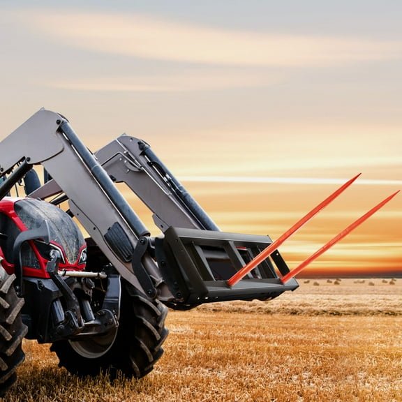 KFFKFF 49" Hay Spear Bale Spears Skid Steer Loader Tractor Attachment 3000lbs