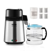 VEVOR 4L 750W Water Distiller with Dual Temperature Displays, Silver