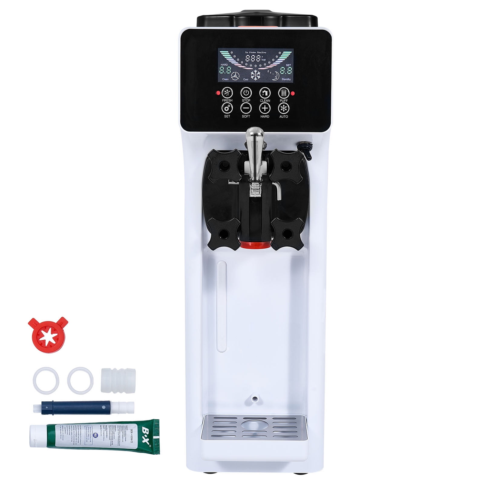 KFFKFF 4L Ice Cream Machine Maker Countertop, White