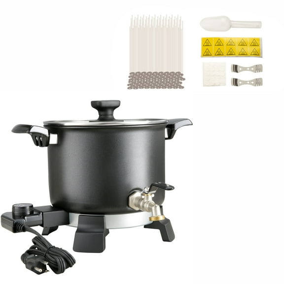 KFFKFF 5 Liter Wax Melter for Candle Making, Large Electric Wax Melting Pot Easy Pour Spout, 4-level Temperature Control, Easy Clean for Candle Soap Cream Beauty Bulk Production Business or Home