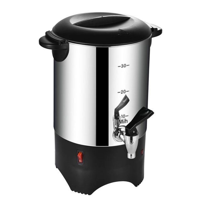 SKYSHALO 50 Cup Coffee Urn and Dispenser, Silver