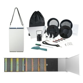 KFFKFF 50" Folding Aluminum Alloy Sluice Box, Gold Mining Equipment, Sluice Box Gold Panning Kit With 23 PCS Gold Prospecting Kit