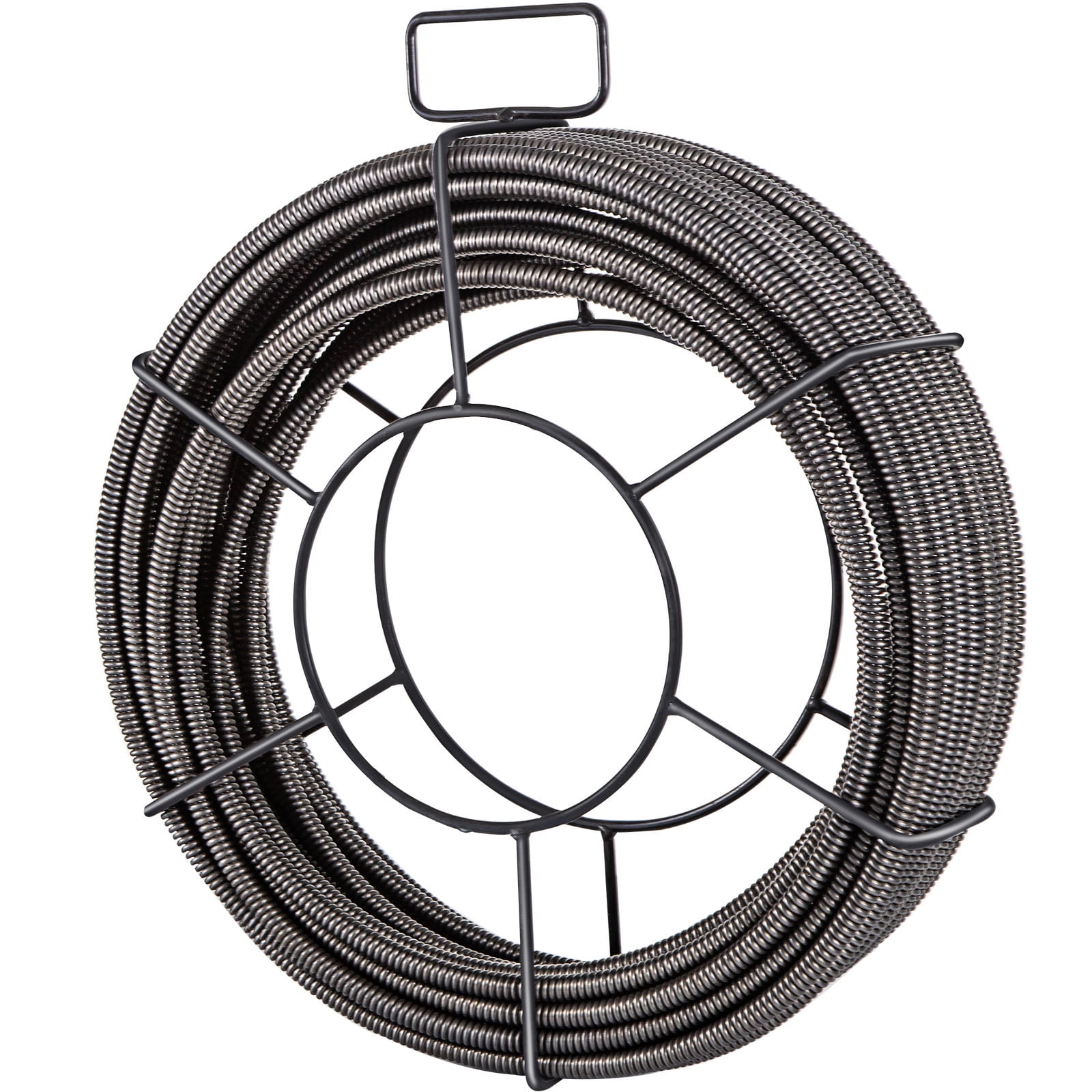 KFFKFF 50 Ft x 1/2 In Solid Drain Auger Cable, Pipe Cleaning and Clog Removal, Sewer Snake Cable