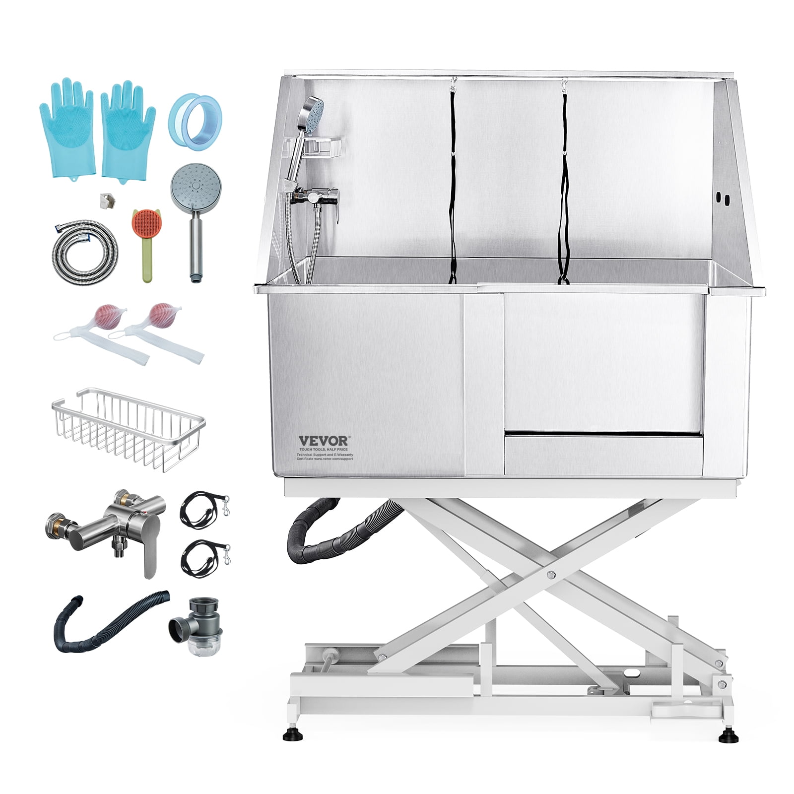 SKYSHALO 50" Pet Bathing Station, Height Adjustable Electric Pet