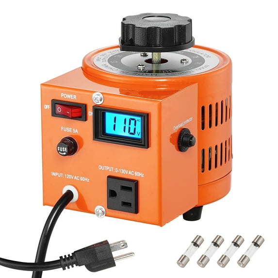 KFFKFF 500VA Variable Voltage Transformer 3.84A 0-130V Voltage Regulator LCD UL