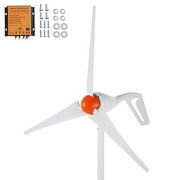 KFFKFF 500W Wind Energy Generator, 12V Kit with 3 Blades, Includes MPPT Controller, Wind Direction Adjustable & Starts at 2.5m/s, Ideal for Residential, Agricultural, RV, Marine Use