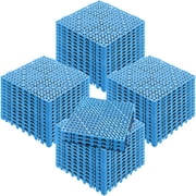 SKYSHALO 55 PCS Interlocking Drainage Floor Mat 12" x 12" x 0.6" Modular Interlocking Cushion PVC Non-Slip Drainage Tiles Mats for Pool, Bathroom, Shower, Deck, Patio (Blue)