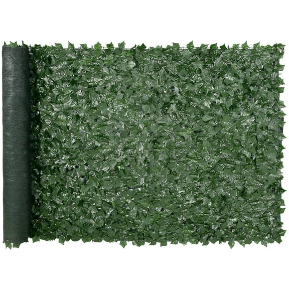 KFFKFF 59"x118" Artificial Faux Ivy Leaf Fence Screen with Mesh Cloth Backing