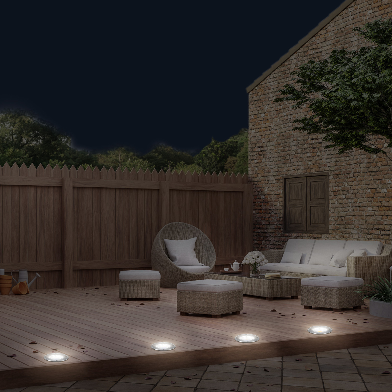 SKYSHALO 6 Pack Low Voltage Landscape Lights InGround LED Well Lights