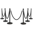 thumbnail image 1 of KFFKFF 6-Pack Stanchion Posts with Fillable Base Crowd Barriers Control Stanchions Carbon Steel Queue Pole w/ 6PCS 5FT Velvet Ropes Stanchion Set, 1 of 9