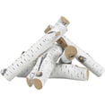 thumbnail image 1 of SKYSHALO 6 Piece Set of Large White Birch Ceramic Logs, Suitable for Gas Fireplaces, Durable and Heat-Resistant, Realistic Wood Log Design, Ideal for Indoor or Outdoor Firebowls, Easily Stackable, 1 of 9