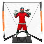KFFKFF 6'x6' Lacrosse Goal Net ,Steel Frame Backyard Lacrosse Portable Lacrosse Goal Backyard Training Equipment w/Carry Bag, Quick Setup
