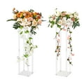 thumbnail image 1 of SKYSHALO 7.87'' x 7.87'' x 31.50'' Gold Acrylic Tall Wedding Flower Stand (2 Count), 1 of 9