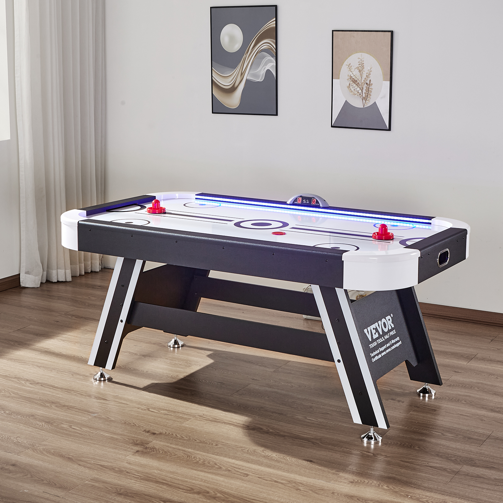 SKYSHALO 72" AirPowered Hockey Table Sport Hockey Game Pushers Pucks LED Scoring