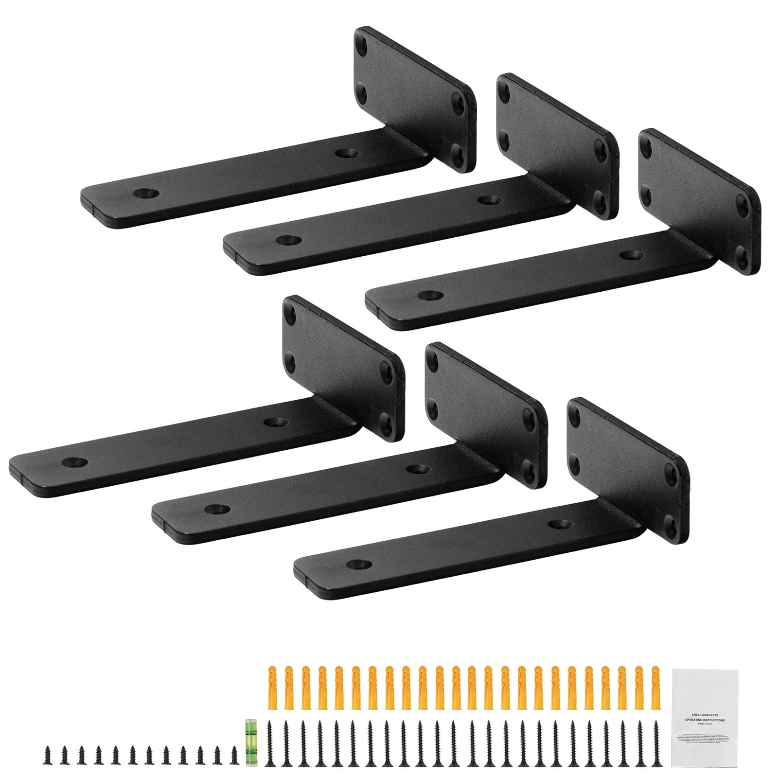 KFFKFF 8"L x 4"W x 1.6"H Shelf Brackets Set of 6 Floating Shelf Brackets Heavy Duty