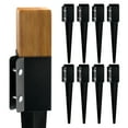 thumbnail image 1 of KFFKFF 8 Pack 24 x 4 x 4 Inch Fence Post Anchor Ground Spikes Fence Stakes Metal, 1 of 9