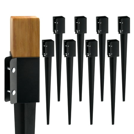 KFFKFF 8 Pack Metal Fence Post Anchor Ground Spikes 36 x 4 x 4 Inch
